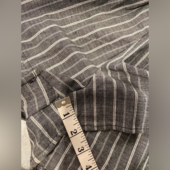 Love Tree Tilly’s Size L Paper Bag Gray Striped Belted Tie Waist Pull On Shorts - Picture 6 of 9